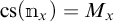 c s of n sub x equals M sub x