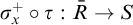 sigma Superscript plus Baseline x Subscript ring Baseline tau colon upper R overbar right arrow upper S