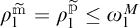 rho sub 1 super m tilde equals rho sub 1 super p tilde is less than or equal to omega sub 1 super M