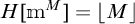 H open bracket m superscript M close bracket equals floor of M.