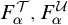 upper F Subscript alpha Superscript script upper T Baseline comma upper F Subscript alpha Superscript script upper U