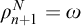 rho Subscript n plus 1 Superscript upper N Baseline equals omega