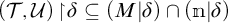 open parenthesis tau comma U close parenthesis given delta is a subset of open parenthesis M given delta close parenthesis intersection open parenthesis m given delta close parenthesis