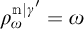 Rho sub omega superscript m vertical bar y prime equals omega