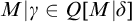 upper M vertical bar gamma element of upper Q upper M vertical bar delta
