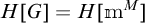 H of G equals H of m to the M power.