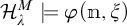 H sub lambda super M models phi open parenthesis m comma xi close parenthesis
