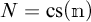 N equals c s open parenthesis n close parenthesis