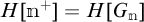 H of m with superscript plus sign equals H of G with subscript n.