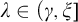 lamda element of left parenthesis gamma comma xi right bracket