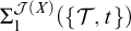 upper Sigma 1 Superscript script upper J left parenthesis upper X right parenthesis Baseline left parenthesis StartSet script upper T comma t EndSet right parenthesis