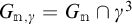 G sub m comma gamma equals G sub m intersection gamma to the third power.