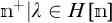 m plus lambda is an element of H open bracket m close bracket.