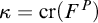 kappa equals c r left parenthesis upper F Superscript upper P Baseline right parenthesis