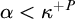 alpha less than kappa Superscript plus upper P