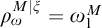 rho Subscript omega Superscript upper M vertical bar xi Baseline equals omega 1 Superscript upper M