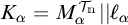 K sub alpha equals M sub alpha to the T sub n power times the norm of l sub alpha.
