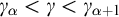 gamma Subscript alpha Baseline less than gamma less than gamma Subscript alpha plus 1