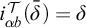 i upper T Subscript alpha b Baseline left parenthesis delta overbar right parenthesis equals delta