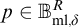 p element of upper B Subscript m l comma delta Superscript upper R