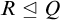 upper R normal subgroup of or equal to upper Q