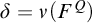 delta equals nu left parenthesis upper F Superscript upper Q Baseline right parenthesis