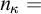 n Subscript kappa Baseline equals