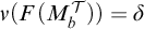 nu left parenthesis upper F left parenthesis upper M upper T Subscript b Baseline right parenthesis right parenthesis equals delta