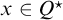 x element of upper Q Superscript star