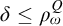 delta less than or equals rho Subscript omega Superscript upper Q