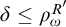 delta less than or equals rho Subscript omega Superscript upper R prime