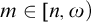m element of n comma omega right parenthesis