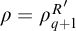 rho equals rho Subscript q plus 1 Superscript upper R prime