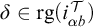 delta element of r g left parenthesis i Subscript alpha b Superscript script upper T Baseline right parenthesis