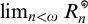 Limit as n is less than omega of R sub n with a superscript circle.