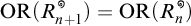 O R open parenthesis R sub n plus one to the circle close parenthesis equals O R open parenthesis R sub n to the circle close parenthesis