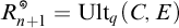 R sub n plus one to the circle equals Ult sub q open parenthesis C comma E close parenthesis