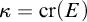 kappa equals c r left parenthesis upper E right parenthesis