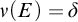 nu left parenthesis upper E right parenthesis equals delta