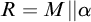 upper R equals upper M StartAbsoluteValue EndAbsoluteValue alpha