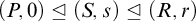 left parenthesis upper P comma 0 right parenthesis normal subgroup of or equal to left parenthesis upper S comma s right parenthesis normal subgroup of or equal to left parenthesis upper R comma r right parenthesis