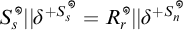 S sub s super infinity norm open parallel bars delta plus S sub s super infinity close parallel bars equals R sub r super infinity norm open parallel bars delta plus S sub n super infinity close parallel bars.