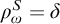 rho Subscript omega Superscript upper S Baseline equals delta