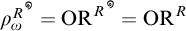 rho sub omega super R super circle equals O R super R super circle equals O R super R
