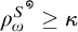 Rho sub omega super S is greater than or equal to kappa.