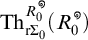 T h sub S i g m a zero super R zero of open parenthesis R zero super zero close parenthesis