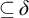 subset of or equal to delta