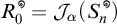 R naught super theta equals script J sub alpha open parenthesis S sub n super theta close parenthesis