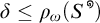 delta is less than or equal to rho sub omega of open parenthesis S to the infinity power close parenthesis