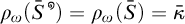 rho sub omega of S bar to the open circle equals rho sub omega of S bar equals kappa bar